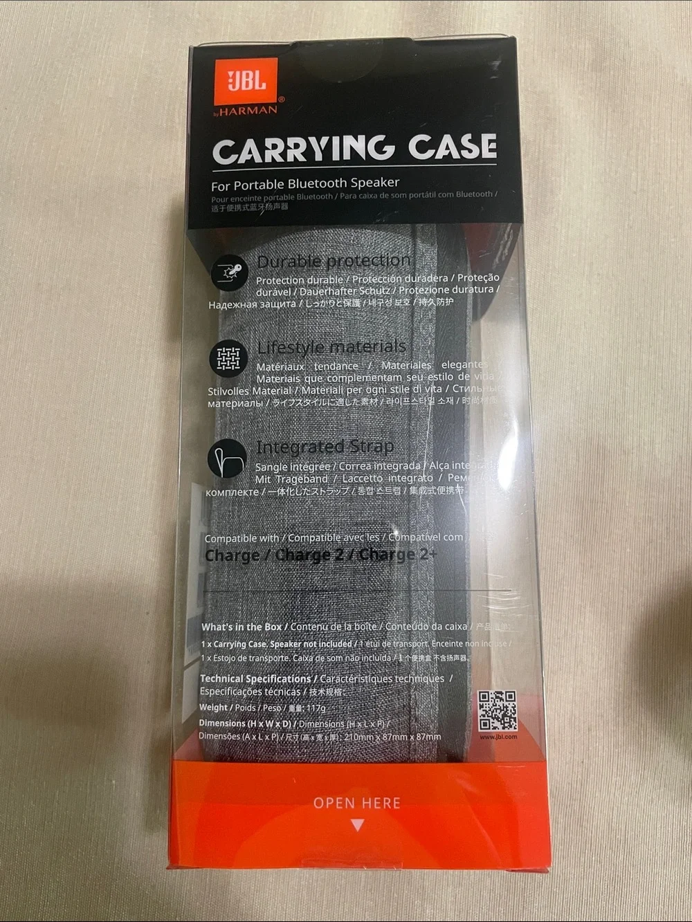 JBL Gray Fabric Carrying Case for Charge Series Speakers